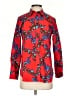 J.Crew Collection 100% Cotton Floral Red Long Sleeve Blouse Size 0 - photo 1