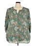 Daniel Rainn 100% Polyester Teal 3/4 Sleeve Blouse Size 3X - photo 1