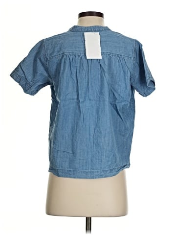 Madewell Denim V-Neck Top in Hadley Wash (view 2)