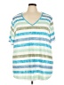 BLOOMCHIC Stripes Blue Short Sleeve T-Shirt Size 26 - photo 1
