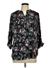 Zac & Rachel 100% Polyester Floral Black 3/4 Sleeve Blouse Size L - photo 1