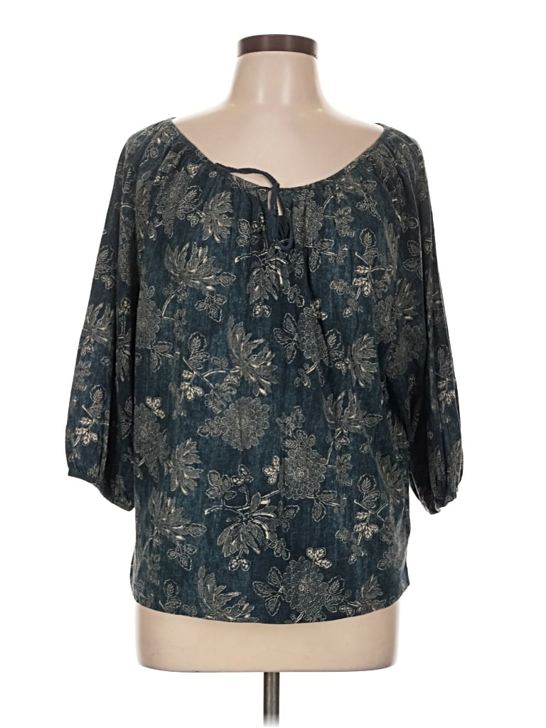 Pre-owned Lauren Jeans Co. 3/4 Sleeve Blouse In Teal