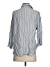 Express 100% Rayon Stripes Gray 3/4 Sleeve Button-Down Shirt Size S - photo 2