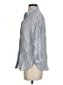 Express 100% Rayon Stripes Gray 3/4 Sleeve Button-Down Shirt Size S - photo 5