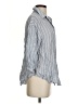 Express 100% Rayon Stripes Gray 3/4 Sleeve Button-Down Shirt Size S - photo 4