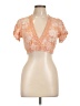 Roxy 100% Viscose Orange Short Sleeve Top Size L - photo 1