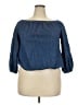 Universal Thread 100% Cotton Blue 3/4 Sleeve Blouse Size XXL - photo 1