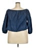 Universal Thread 100% Cotton Blue 3/4 Sleeve Blouse Size XXL - photo 2