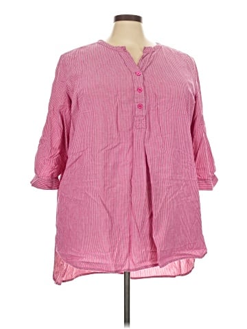 Ellos 3/4 Sleeve Button-Down Shirt (view 1)