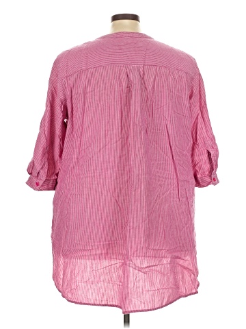 Ellos 3/4 Sleeve Button-Down Shirt (view 2)
