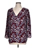 Hinge 100% Polyester Burgundy 3/4 Sleeve Blouse Size L - photo 1