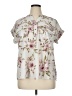 Flower & Feather Floral Ivory Short Sleeve Blouse Size 1XL - photo 1