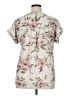 Flower & Feather Floral Ivory Short Sleeve Blouse Size 1XL - photo 2