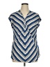 Roz & Ali 100% Polyester Stripes Blue Sleeveless Blouse Size XL - photo 1