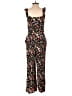 Ann Taylor LOFT 100% Rayon Floral Black Jumpsuit Size 0 - photo 2