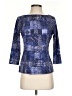 J. McLaughlin Print Blue 3/4 Sleeve T-Shirt Size S - photo 1