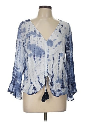 Aqua 3/4 Sleeve Blouse (view 1)