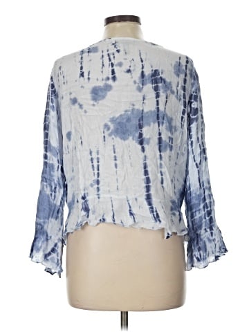 Aqua 3/4 Sleeve Blouse (view 2)