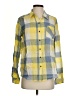 Natural Reflections 100% Cotton Plaid Yellow Long Sleeve Button-Down Shirt Size S - photo 1