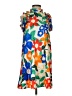 TCEC 100% Polyester Tropical Orange Casual Dress Size S - photo 1