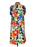 TCEC 100% Polyester Tropical Orange Casual Dress Size S - photo 2