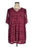 Catherines 100% Polyester Burgundy Short Sleeve Blouse Size 1X - photo 1