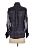 Guess 100% Polyester Plaid Blue Long Sleeve Blouse Size S - photo 2