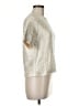 Zara Metallic Silver Short Sleeve Top Size M - photo 4