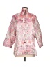 Connie Roberson 100% Silk Print Pink Raincoat Size L - photo 1