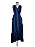 Unsubscribed 100% Silk Stripes Blue Cocktail Dress Size M - photo 1