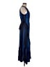 Unsubscribed 100% Silk Stripes Blue Cocktail Dress Size M - photo 4