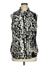 Elementz Animal Print Black Sleeveless Button-Down Shirt Size 1X - photo 1