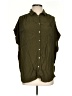 Madewell 100% Viscose Solid Green Sleeveless Button-Down Shirt Size S - photo 1