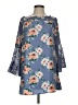 Sequin Hearts 100% Polyester Floral Blue Casual Dress Size S - photo 1