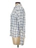 Forever 21 100% Viscose Plaid Blue Long Sleeve Button-Down Shirt Size L - photo 5