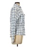 Forever 21 100% Viscose Plaid Blue Long Sleeve Button-Down Shirt Size L - photo 4