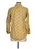 Utsa 100% Viscose Polka Dots Yellow 3/4 Sleeve Button-Down Shirt Size M - photo 2