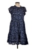 Aqua 100% Polyester Tweed Blue Cocktail Dress Size S - photo 1