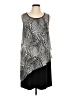 AB Studio 100% Polyester Graphic Black Casual Dress Size 12 - photo 1