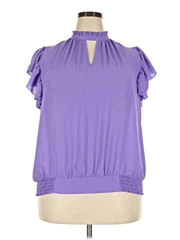 New York & Company Short Sleeve Blouse (view 1)