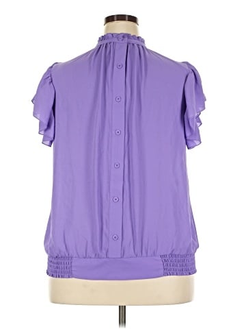 New York & Company Short Sleeve Blouse (view 2)