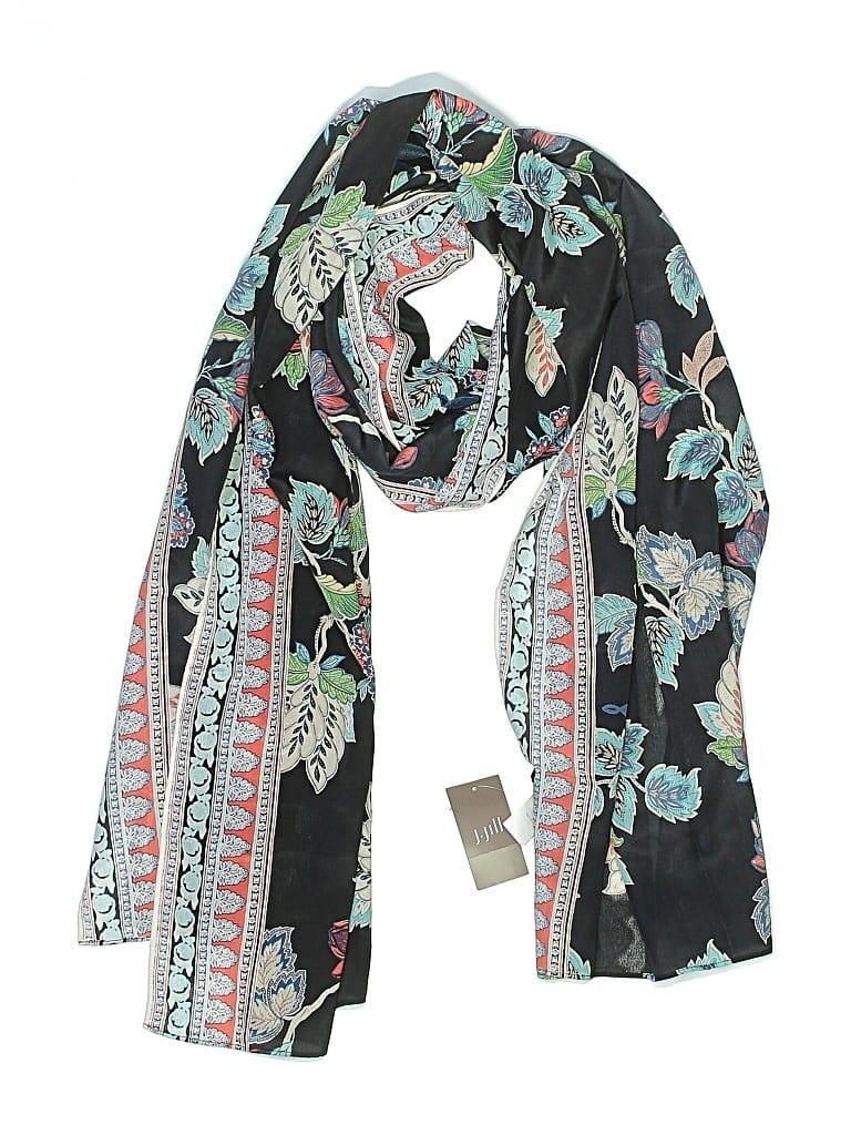 Pre-owned Jjill Silk Scarf In Black
