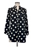 Fun2Fun 100% Polyester Hearts Blue Long Sleeve Blouse Size M - photo 1