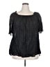 Shein Curve 100% Polyester Black Short Sleeve Blouse Size 20 Plus (4) - photo 1