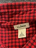 L.L.Bean 100% Cotton Houndstooth Checkered-gingham Plaid Red Burgundy Long Sleeve Button-Down Shirt Size L - photo 7