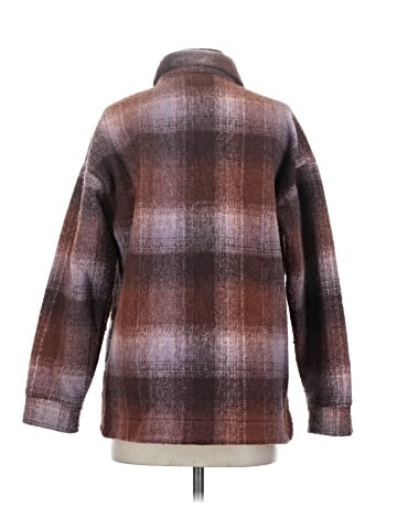 Madewell Brushed Plaid Knit Shirt Jacket (view 2)