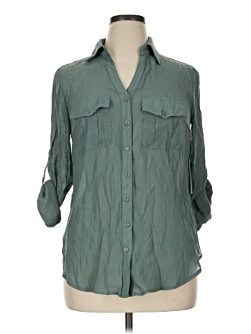 Perseption Concept 3/4 Sleeve Button-Down Shirt (view 1)