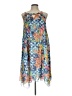Mlle Gabrielle 100% Polyester Print Blue Casual Dress Size L - photo 1