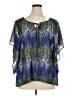 IZOD 100% Polyester Blue Short Sleeve Blouse Size XL - photo 1