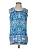 Rose + Olive 100% Polyester Blue Sleeveless Blouse Size L (estimated) - photo 1